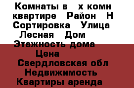 Комнаты в 3-х комн. квартире › Район ­ Н. Сортировка › Улица ­ Лесная › Дом ­ 39 › Этажность дома ­ 9 › Цена ­ 7 000 - Свердловская обл. Недвижимость » Квартиры аренда   